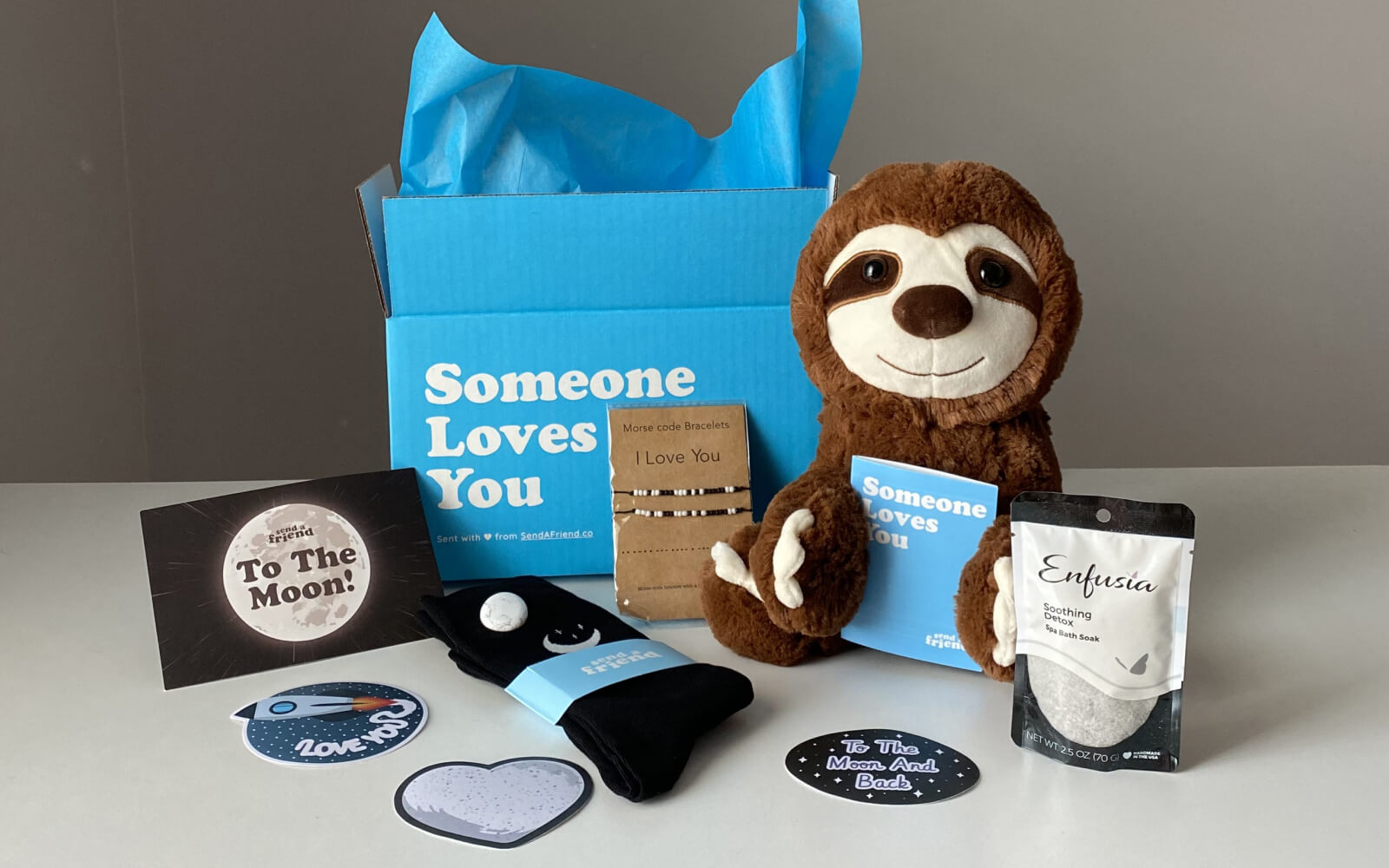 Sam the Sloth Moon & Back care package