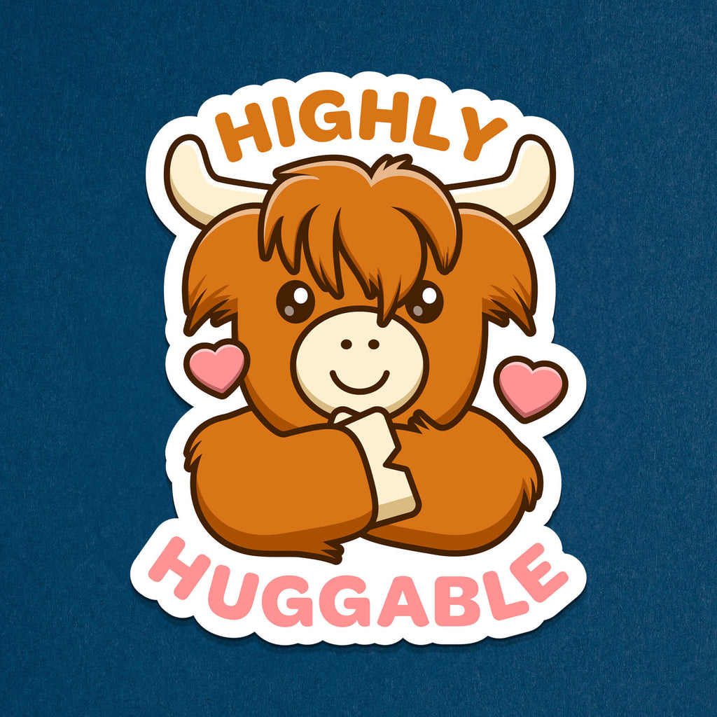 Aufkleber Keep Calm And Love Highland Cows – 10x7 Cm, Glänzendes Vinyl, Zum Bekleben Von Laptop, Auto & Mehr