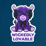 Gothic Highland Cow Sticker