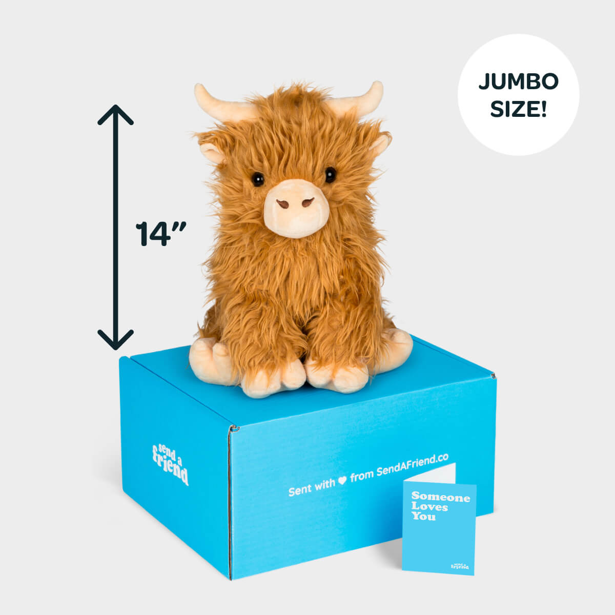 Helena the Jumbo Highland Cow Stuffed Animal Care Package