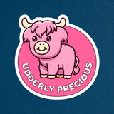 Pink Highland Cow Sticker